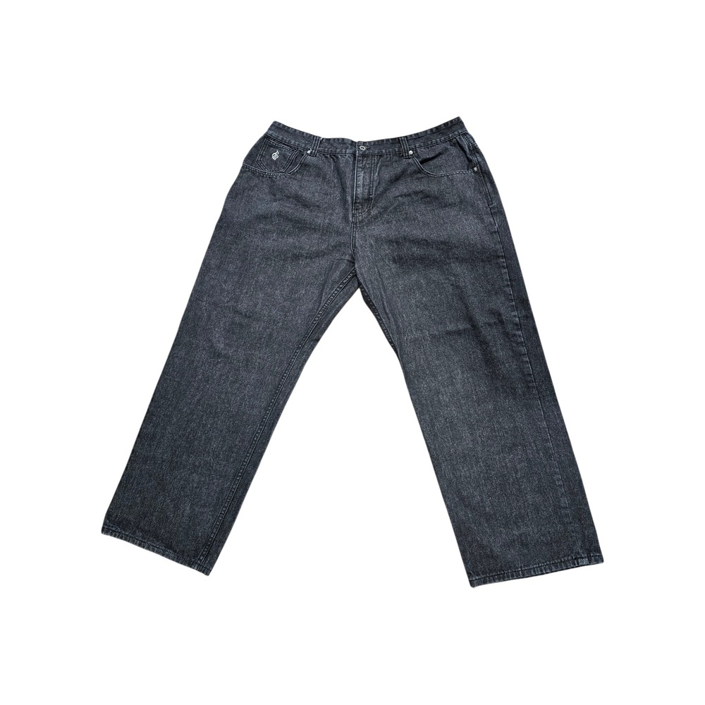 Rocawear Jeans Mens 46B/34 Black Classic Fit Embroidered Logo Y2K Baggy Denim